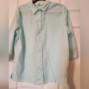 Alba Light Blue and White Striped Shirt sz XL